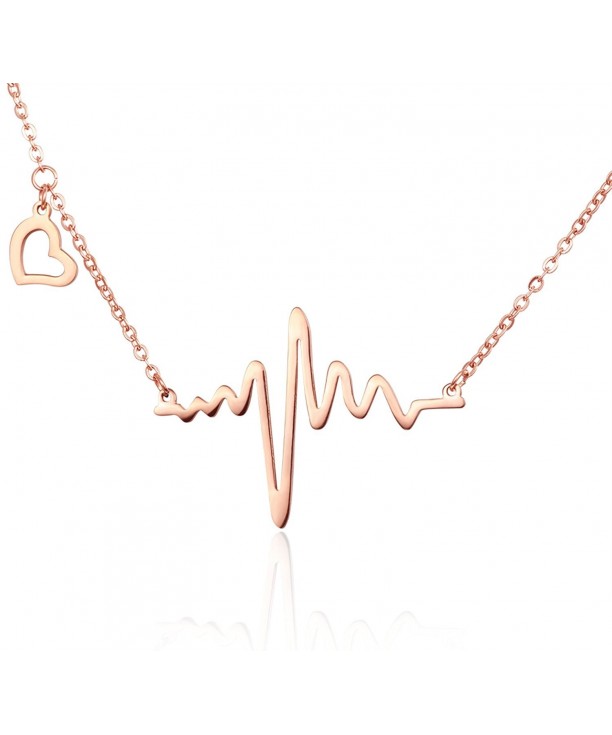 Heartbeat Heart shaped Paragraph Stainless Necklace