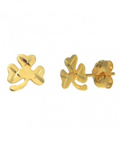 JewelStop Yellow Shamrock Irish Earrings