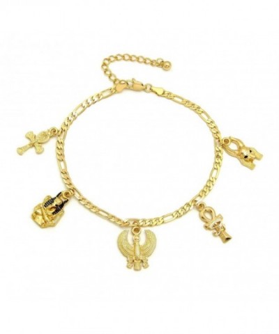 Womens Nefertiti Figaro Anklet Bracelet