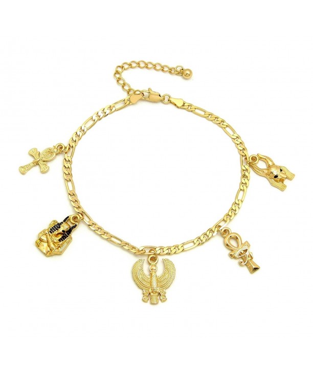 Womens Nefertiti Figaro Anklet Bracelet