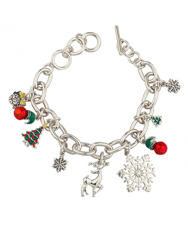 Lux Accessories Christmas Snowflake Bracelet