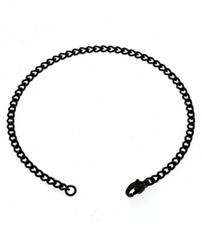 Womens Black Thin Chain Anklet