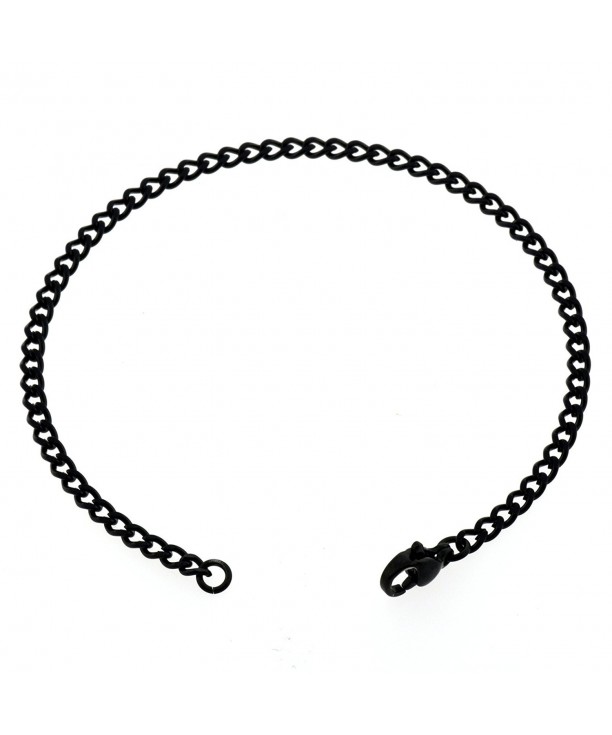 Womens Black Thin Chain Anklet