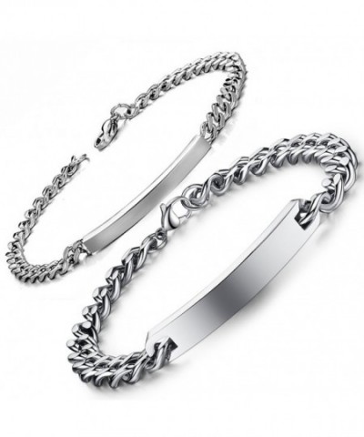 Flongo Engraving Stainless Anniversary Bracelet