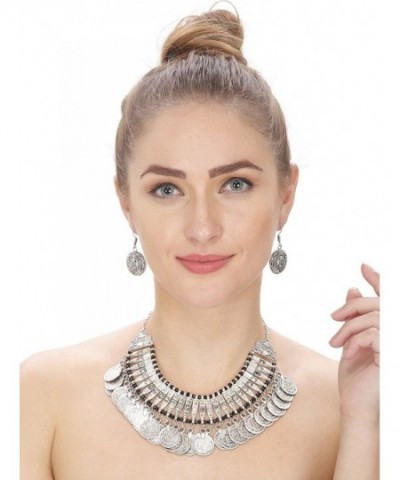 Aradhya Womens Oxidized Necklace Earrings