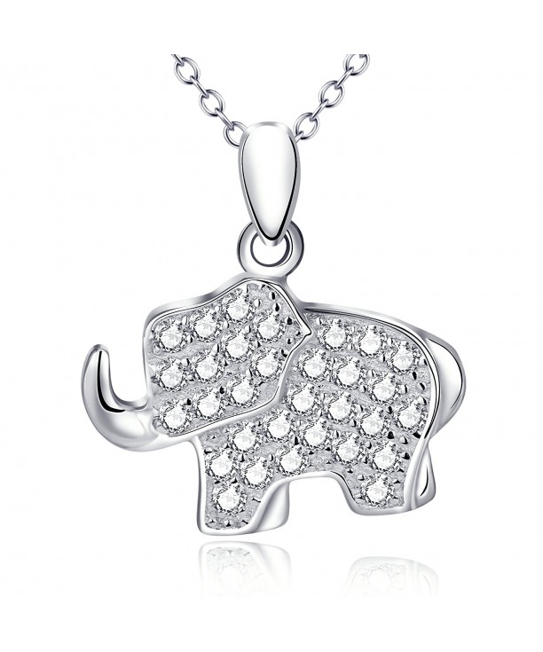 Sterling Silver Elephant Pendant Necklace