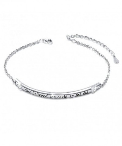 Sterling Engraved Inspirational Adjustable Friendship