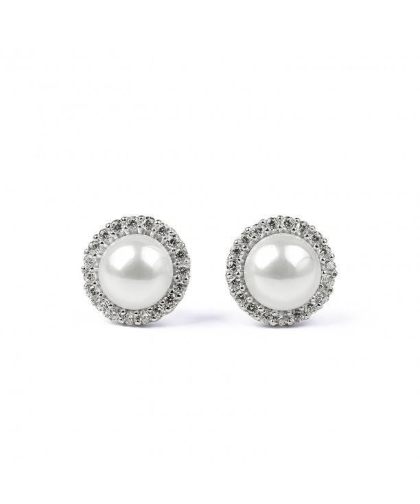 Sterling Simulated Zirconia Elegant Earrings