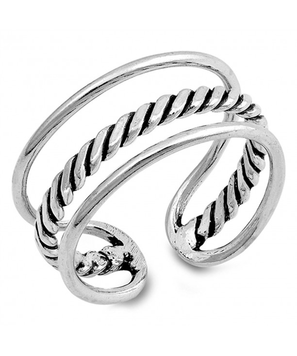 Open Design Triple Sterling Silver