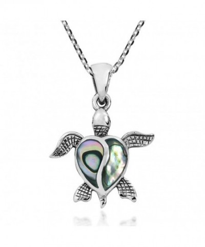 Turtle Abalone Sterling Pendant Necklace