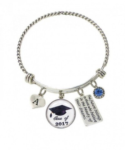 Bracelet Custom Graduation Silver Initial