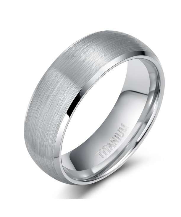 Titanium Brushed Beveled Comfort Wedding