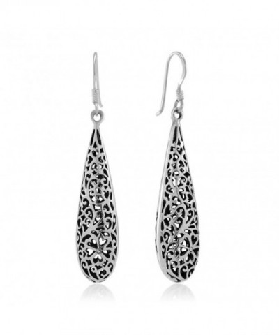 Sterling Inspired Filigree Teardrop Earrings