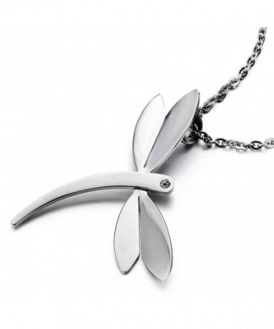 Lovely Dragonfly Pendant Necklace Stainless