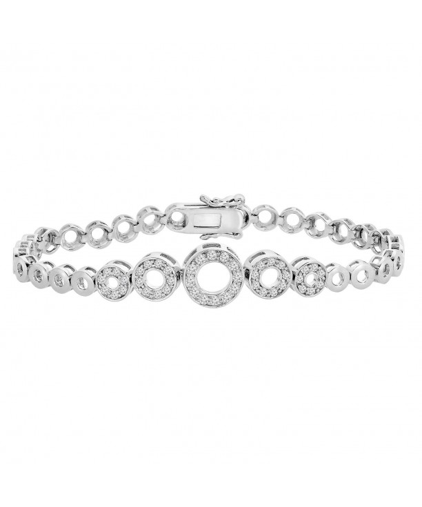 Sterling Silver Zirconia Circle Bracelet