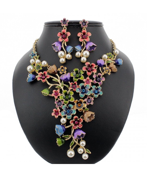 Janefashions Painted Austrian Rhinestone Necklace