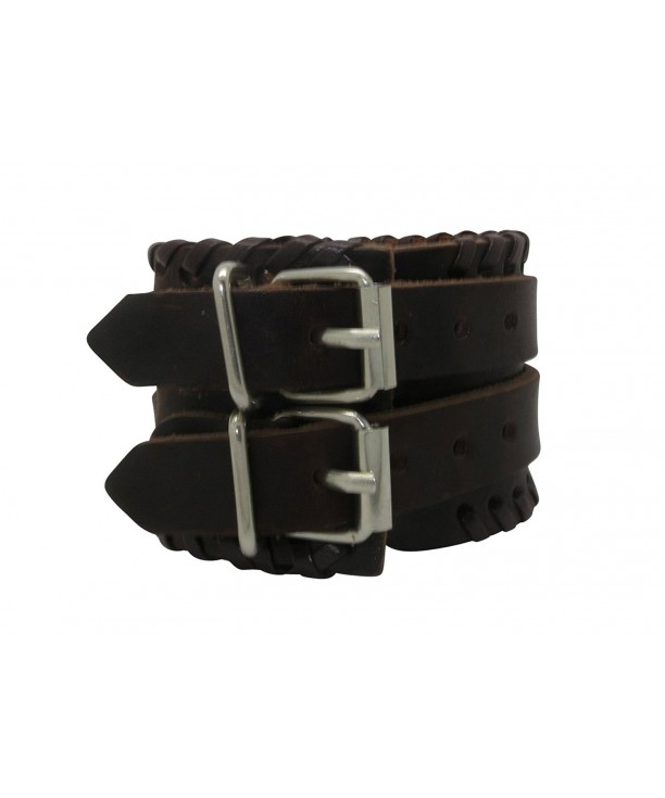 Brown Leather Buckle Adjustable Bracelet