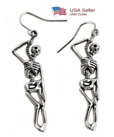 Hanging Skeleton Halloween Gothic Earrings