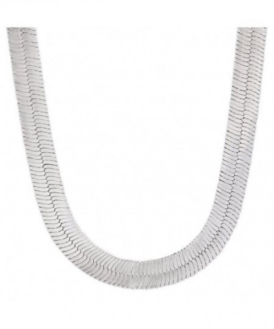 Rhodium Herringbone Necklace Microfiber Polishing