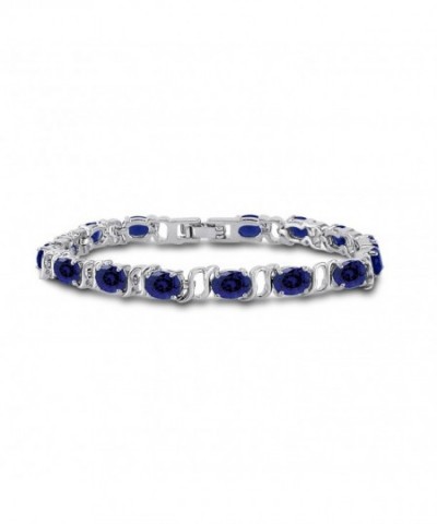 Silver Plated Simulated Sapphire Bracelet