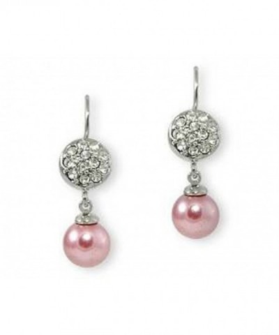 Formal Pink Pearl Silver Earring