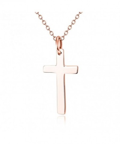 Rose Sterling Silver Cross Necklace