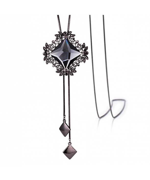 Merdia Necklace Rhombus Pendant Black 20