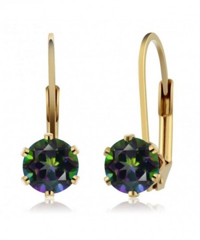 6 00MM Mystic Gemstone Leverback Earrings