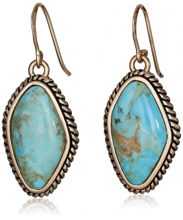 Barse Genuine Turquoise Abstract Earrings