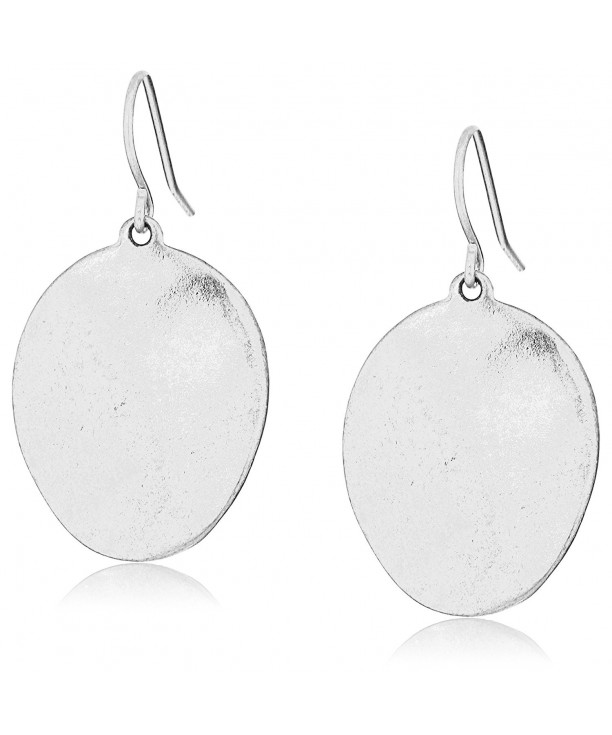 Line Wavy Disc Drop Earrings