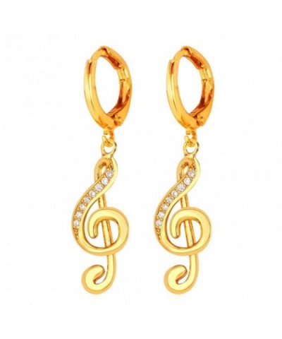 Women Gold Plated Music Earrings
