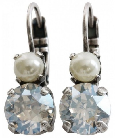 Mariana Silvertone Crystal Earrings Moonlight