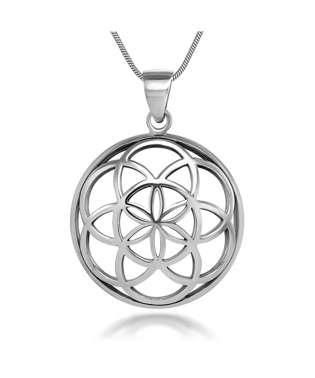 Sterling Silver Mandala Pendant Necklace