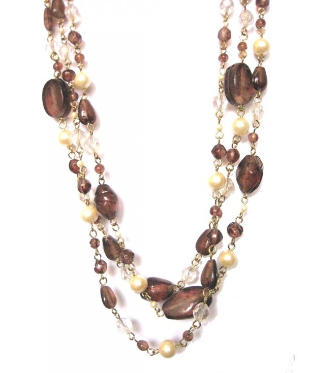 Multi Strand Faux pearl Glass Layered Necklace
