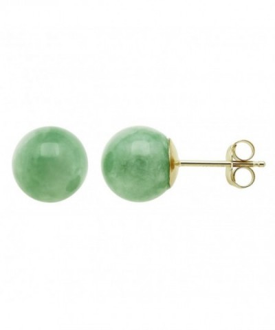 Yellow Natural Green Round Earrings