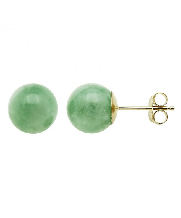 Yellow Natural Green Round Earrings