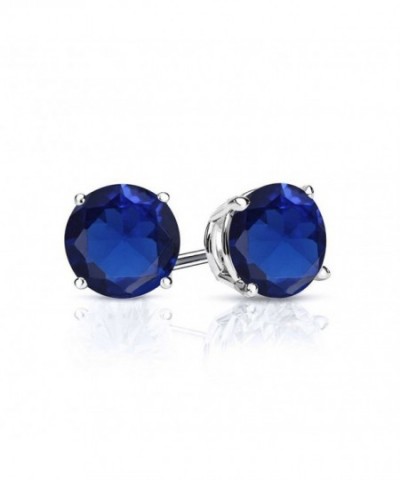 Simulated Sapphire Sterling Silver Earrings