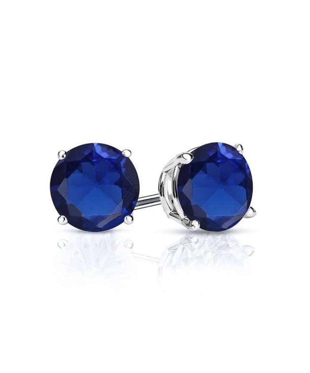 Simulated Sapphire Sterling Silver Earrings