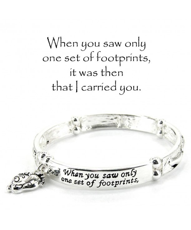 Silvertone Footprints footprints Bracelet Included