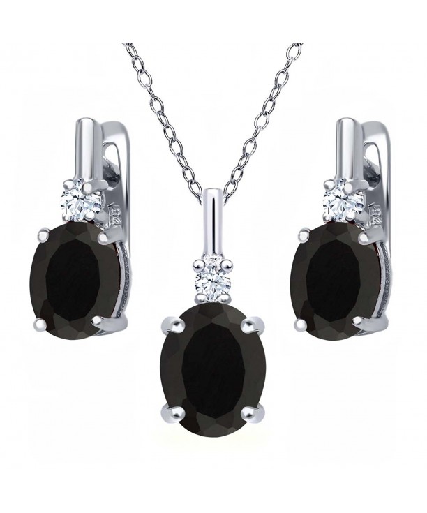 Black Sterling Silver Pendant Earrings