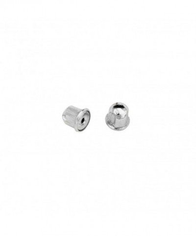 White Gold Screw Back Earrings