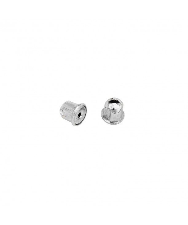 White Gold Screw Back Earrings