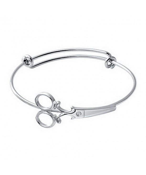 Fashion Expandable Hairdresser Scissor Bracelets Silver