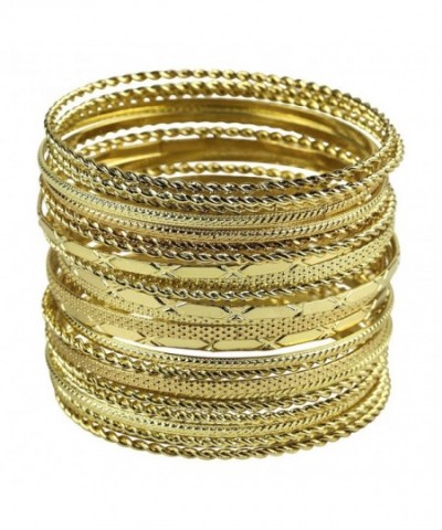 Lux Accessories Textured Multiple Bangle