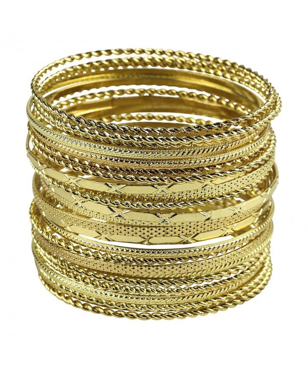 Lux Accessories Textured Multiple Bangle