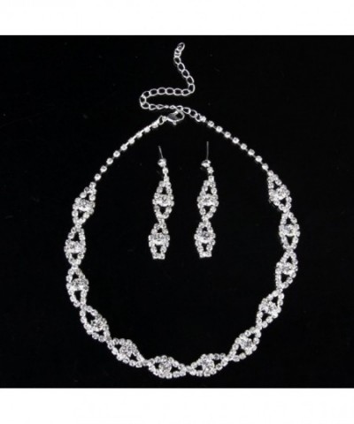 Jewelry Wedding Rhinestone Necklace Earrings