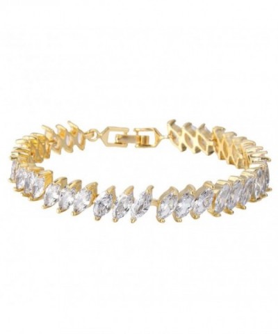 EVER FAITH Zirconia Marquise shape Gold Tone