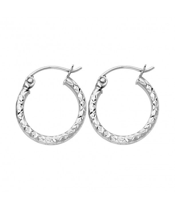 White 1 5mm Thickness Hinged Earrings