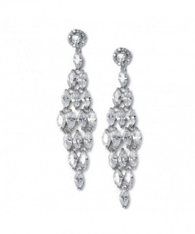 Mariell Spectacular Zirconia Chandelier Earrings