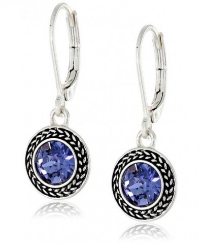 Napier Declaration Silver Tone Tanzanite Swarovski